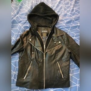 Guess Faux Leather Motto Jacket